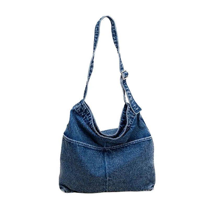 Damen-Schultertasche aus Denim-Canvas
